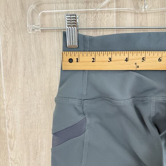 Alo Yoga Leggings Womens XS Runway Blue Grey Side Mesh Full Length Gym Workout - Picture 9 of 16